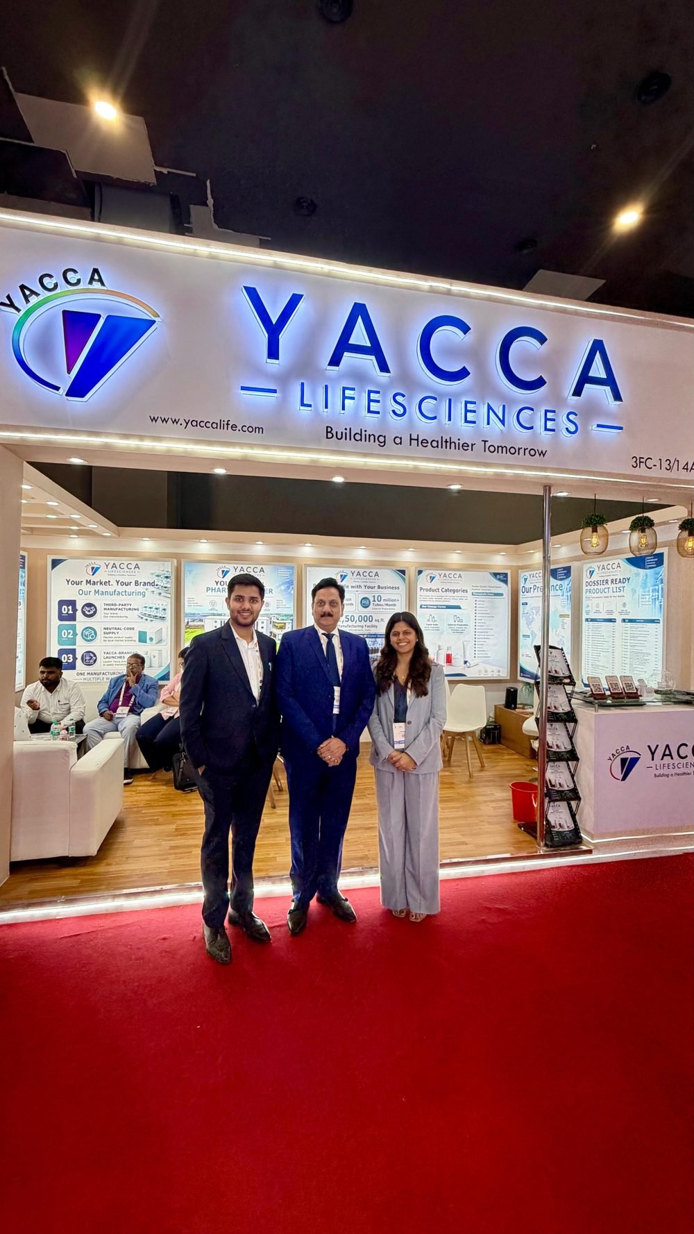 Yacca Lifesciences team at the IPHEX exhibition booth